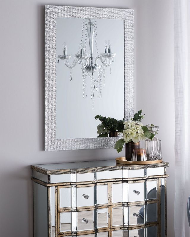 Lustro ścienne Mervent 61 cm 91 cm Srebrny 1 szt.