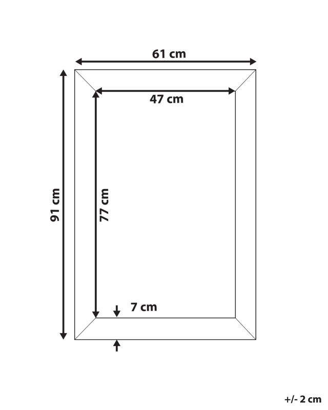 Lustro ścienne Mervent 61 cm 91 cm Srebrny 1 szt.