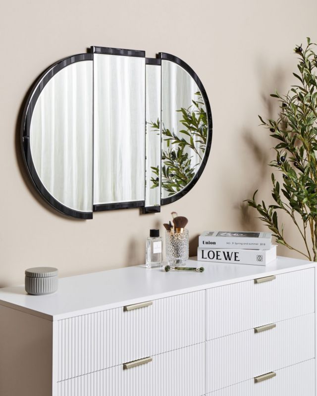 Lustro ścienne Michery 60 cm 90 cm Czarny 1 szt.