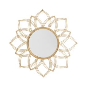 Lustro ścienne Milly 67 cm 67 cm Metal Złoty 1 szt.