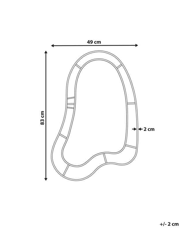 Lustro ścienne Montsec 49 cm 83 cm Fioletowy 1 szt.