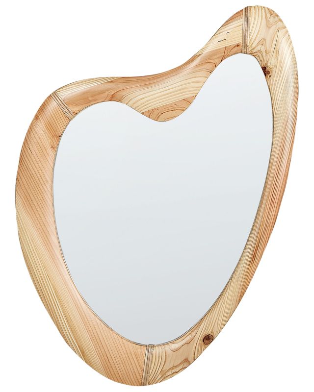 Lustro ścienne Neure 90 cm 77 cm Drewno Naturalny 1 szt.