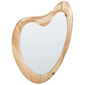 Lustro ścienne Neure 90 cm 77 cm Drewno Naturalny 1 szt.