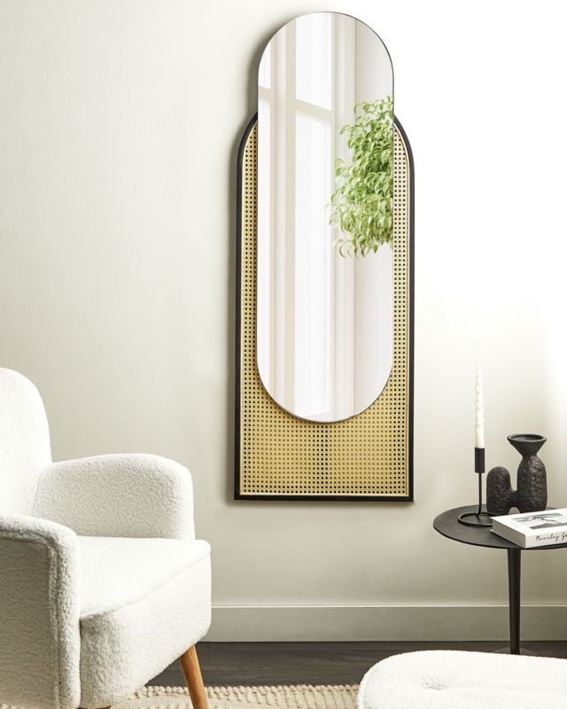 Lustro ścienne Nevers 53 cm 143 cm Rattan Naturalny 1 szt.