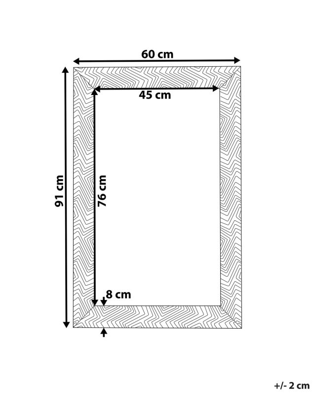 Lustro ścienne Nevez 60 cm 91 cm Szary 1 szt.