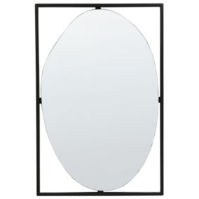 Lustro ścienne Nibelle 40 cm 60 cm Metal Czarny 1 szt.