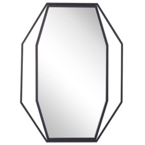 Lustro ścienne Nire 60 cm 80 cm Metal Grafitowy 1 szt.
