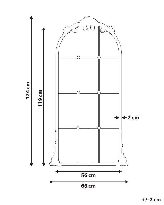 Lustro ścienne Noidan 66 cm 124 cm Metal Złoty 1 szt.