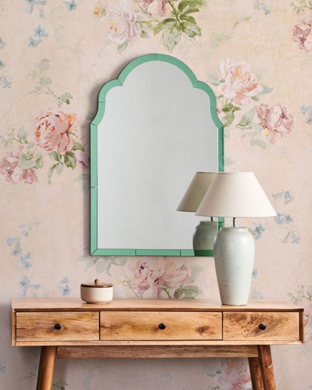 Lustro ścienne Norville 60 cm 89 cm Zielony 1 szt.