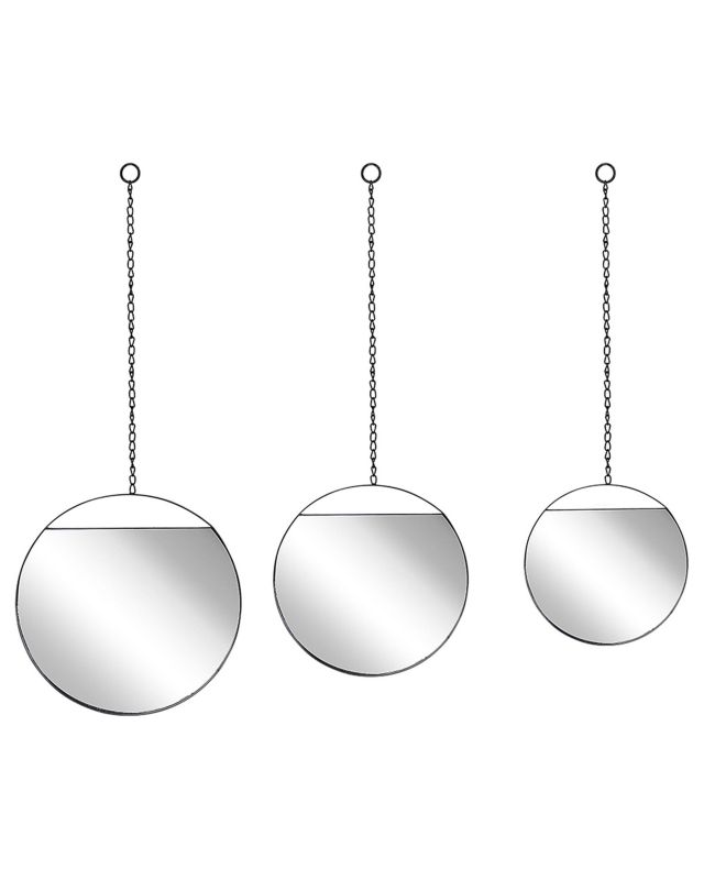 Lustro ścienne Odos 33/29/24 cm 80/75/69 cm Metal Czarny 1 kpl