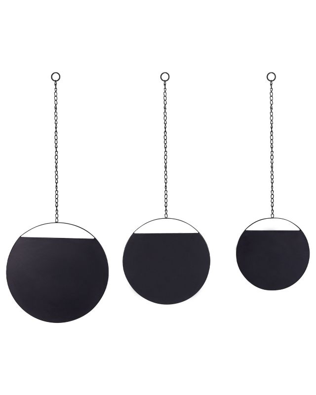 Lustro ścienne Odos 33/29/24 cm 80/75/69 cm Metal Czarny 1 kpl