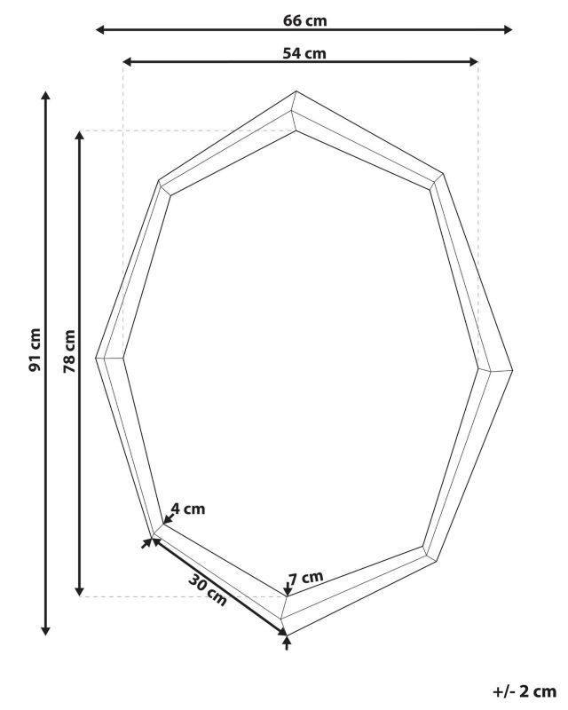 Lustro ścienne Oeno 66 cm 91 cm Srebrny 1 szt.