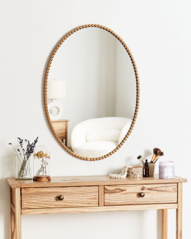 Lustro ścienne Ouvea 57 cm 79 cm Metal Złoty 1 szt.