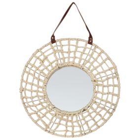 Lustro ścienne Palaci 60 cm 60 cm Drewno Naturalny 1 szt.