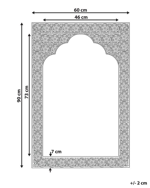 Lustro ścienne Pali 60 cm 90 cm Metal Złoty 1 szt.