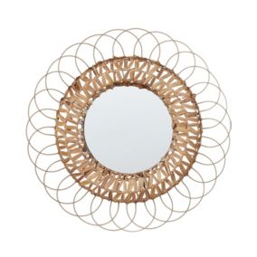 Lustro ścienne Pamol 67 cm 67 cm Plecionka Naturalny 1 szt.