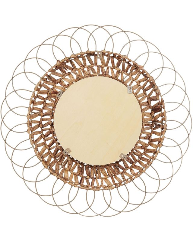 Lustro ścienne Pamol 67 cm 67 cm Plecionka Naturalny 1 szt.