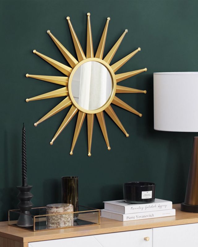 Lustro ścienne Perelli 60 cm 60 cm Metal Złoty 1 szt.