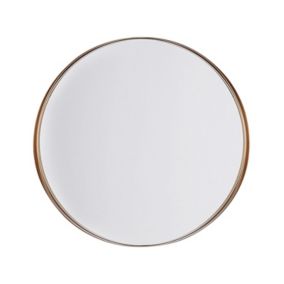 Lustro ścienne Piney 40 cm 40 cm Metal Miedziany 1 szt.