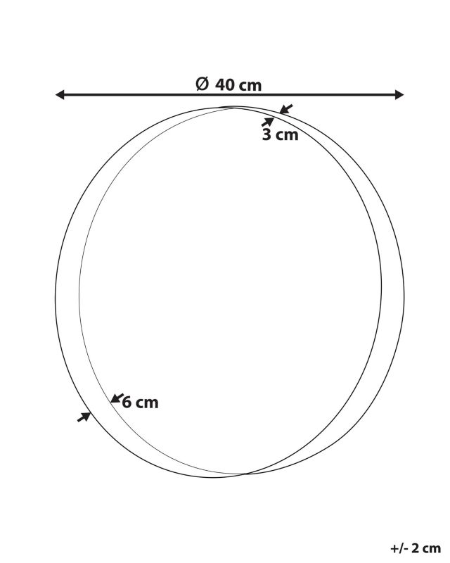 Lustro ścienne Piney 40 cm 40 cm Metal Miedziany 1 szt.