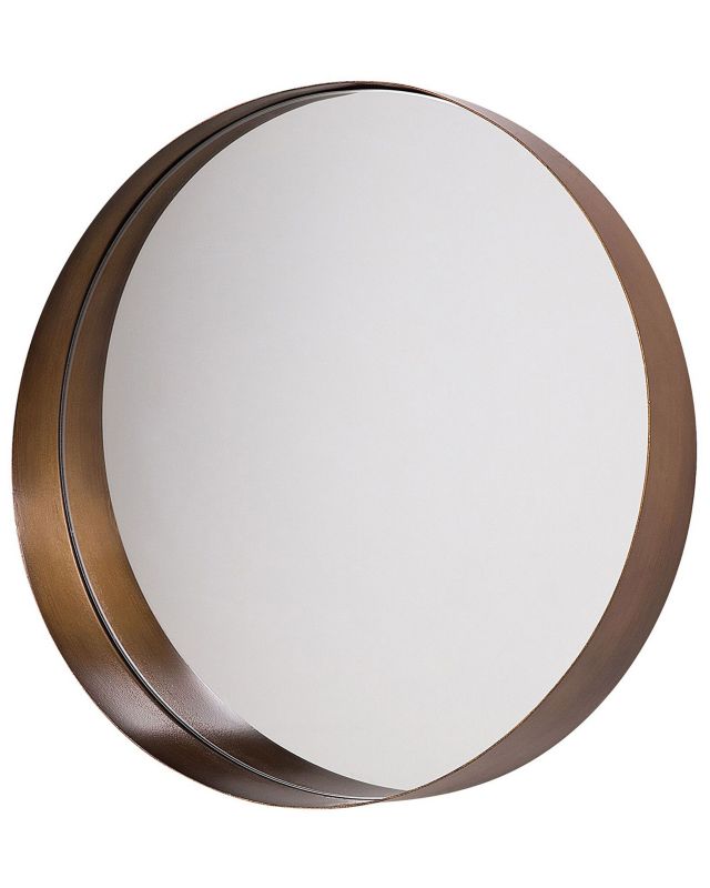 Lustro ścienne Piney 40 cm 40 cm Metal Miedziany 1 szt.