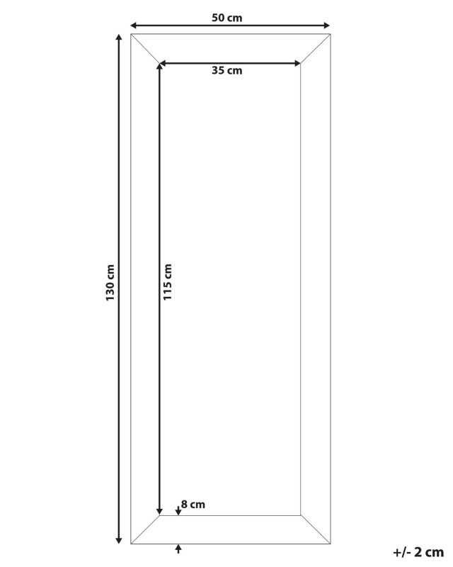 Lustro ścienne Plaisir 50 cm 130 cm Czarny 1 szt.