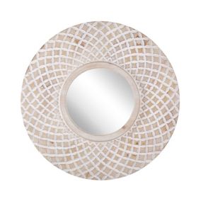 Lustro ścienne Pomaro 60 cm 60 cm Drewno Jasne drewno 1 szt.