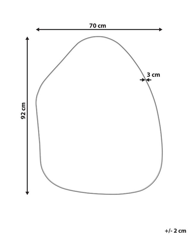 Lustro ścienne Puteaux 70 cm 92 cm Metal Czarny 1 szt.
