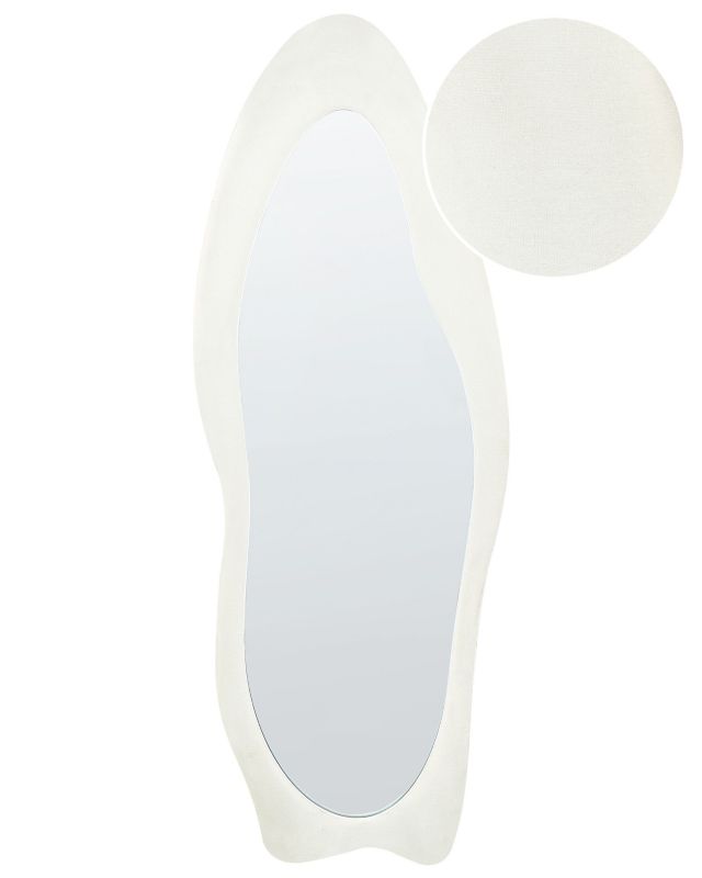 Lustro ścienne Reigny 57 cm 160 cm Welur Biały 1 szt.