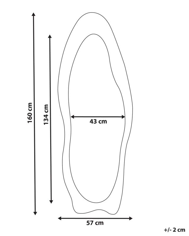 Lustro ścienne Reigny 57 cm 160 cm Welur Oliwkowy 1 szt.