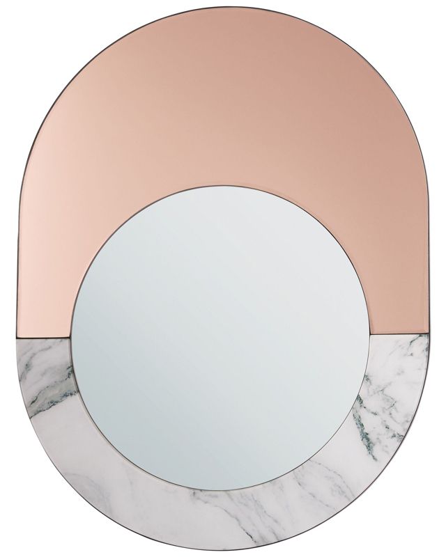 Lustro ścienne Rety 50 cm 65 cm Kamień Różowe złoto 1 szt.