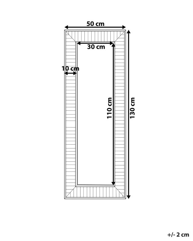 Lustro ścienne Rosnoen 50 cm 130 cm Szary 1 szt.