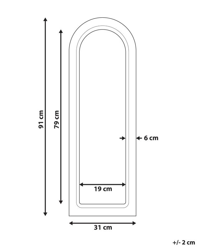 Lustro ścienne Sarry 31 cm 91 cm Drewno Biały 1 szt.