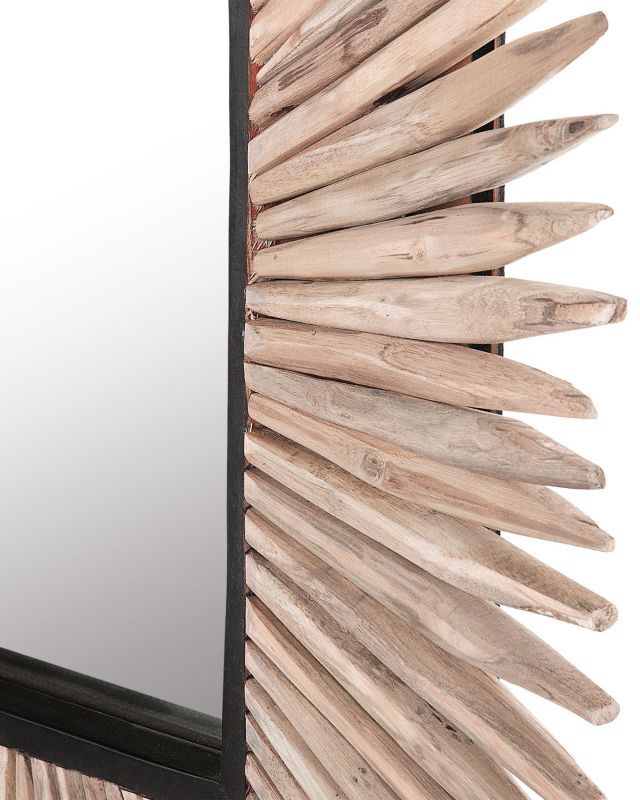 Lustro ścienne Sasabe 64 cm 64 cm Drewno Jasne drewno 1 szt.