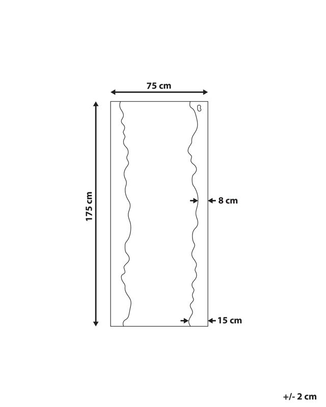 Lustro ścienne Saullcet 75 cm 175 cm Czarny 1 szt.