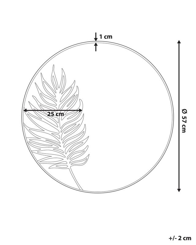 Lustro ścienne Sauvie 57 cm 57 cm Złoty 1 szt.