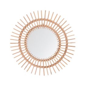 Lustro ścienne Stenen 76 cm 76 cm Rattan Beżowy 1 szt.