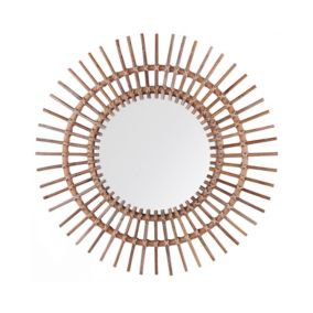 Lustro ścienne Stenen 76 cm 76 cm Rattan Piaskowy 1 szt.