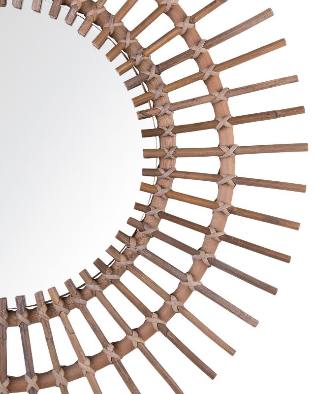 Lustro ścienne Stenen 76 cm 76 cm Rattan Piaskowy 1 szt.