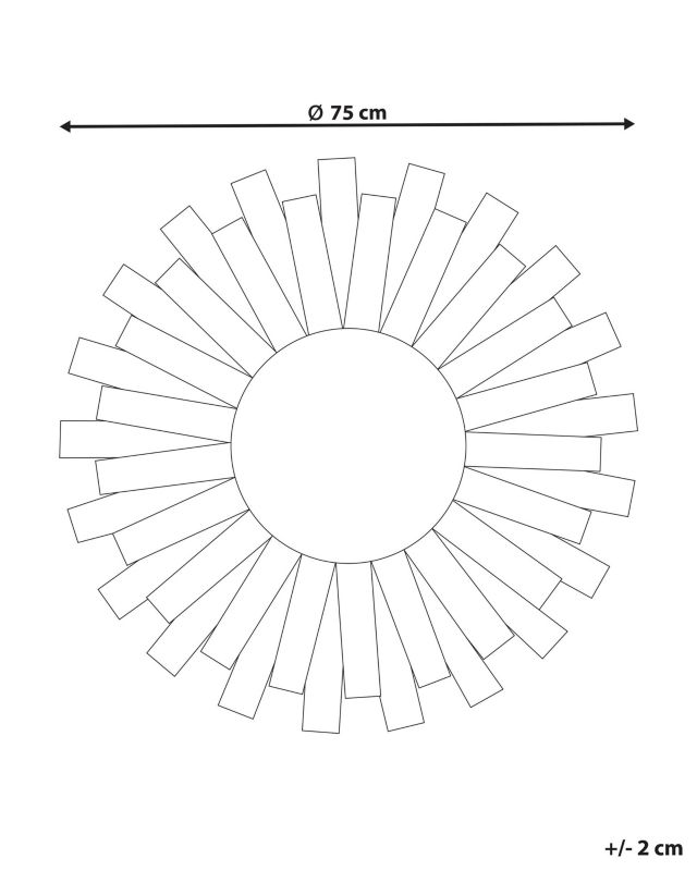 Lustro ścienne Tampico 75 cm 75 cm Drewno Kolorowy 1 szt.