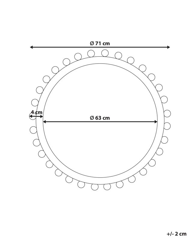 Lustro ścienne Tazilly 71 cm 71 cm Drewno Złamana biel 1 szt.