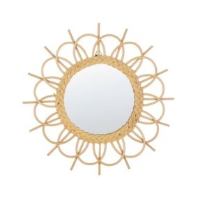 Lustro ścienne Telakia 60 cm 60 cm Rattan Naturalny 1 szt.
