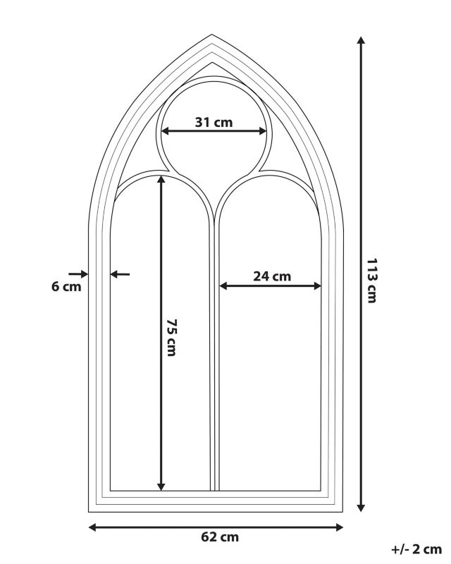 Lustro ścienne Trelly 62 cm 113 cm Metal Biały 1 szt.