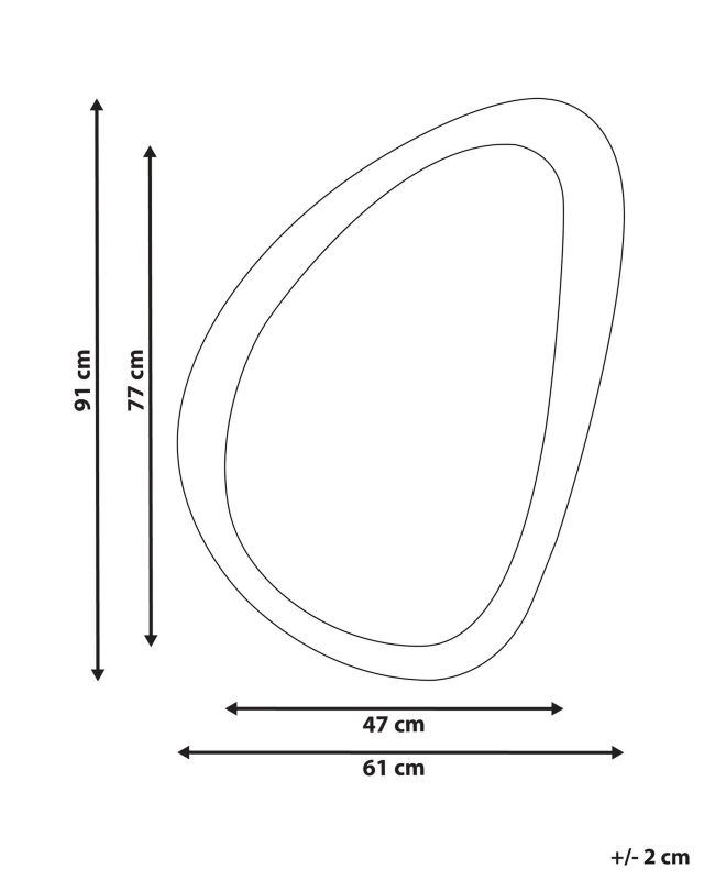 Lustro ścienne Venas 61 cm 91 cm Welur Musztardowy 1 szt.
