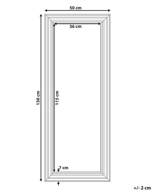 Lustro ścienne Vertou 50 cm 130 cm Biały 1 szt.
