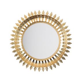 Lustro ścienne Vorey 60 cm 60 cm Metal Złoty 1 szt.