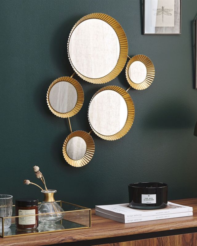 Lustro ścienne Wattrelos 36 cm 55 cm Metal Złoty 1 szt.