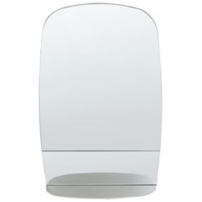 Lustro ścienne z półką Brannay 40 cm 60 cm Metal Srebrny 1 szt.