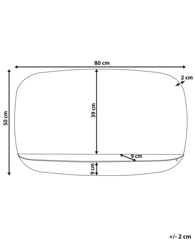 Lustro ścienne z półką Dosnon 80 cm 50 cm Metal Różowy 1 szt.