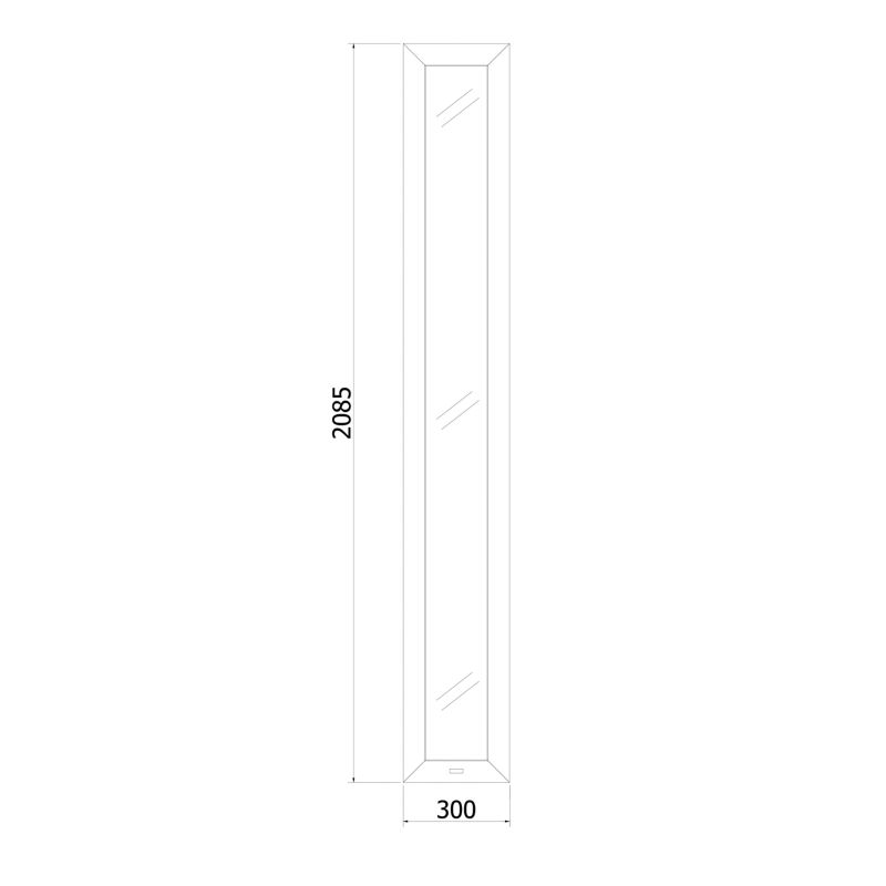Lustro doświetlane Fortia 2085 x 30 mm czarny atracyt